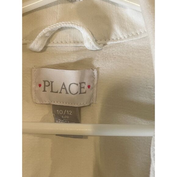 The Children's Place Girls White Denim Jean Jacket - Size 10-12 - Picture 4 of 4